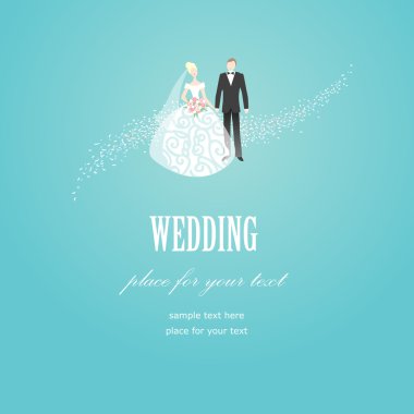 Mavi Düğün kartı