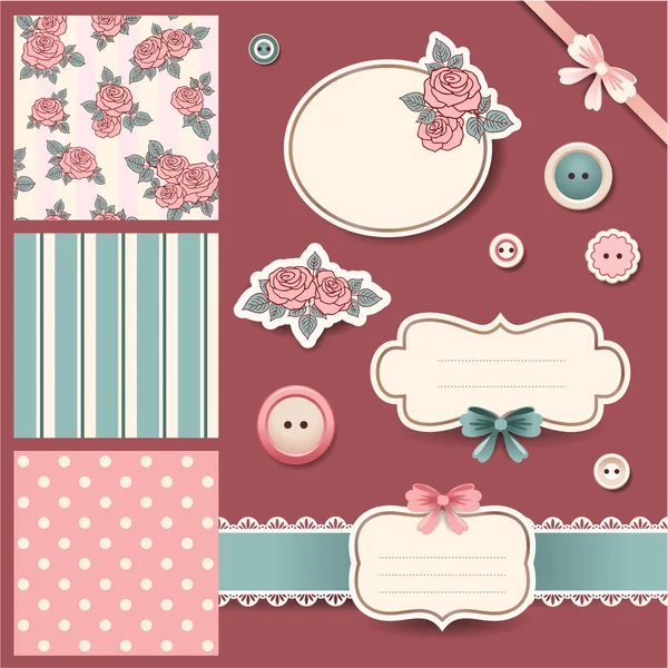 Conception de roses de Scrapbook — Image vectorielle