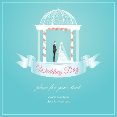 Gelin ve Damat Düğün kartı