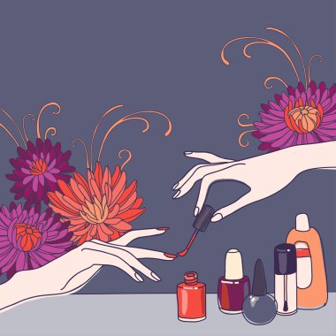 nail Art salon kavramı arka plan