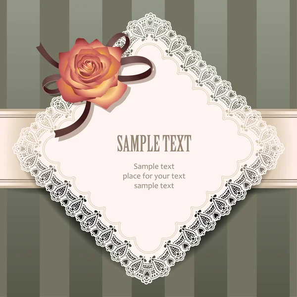 Ronde kant frame met decoratieve rose — Stockvector