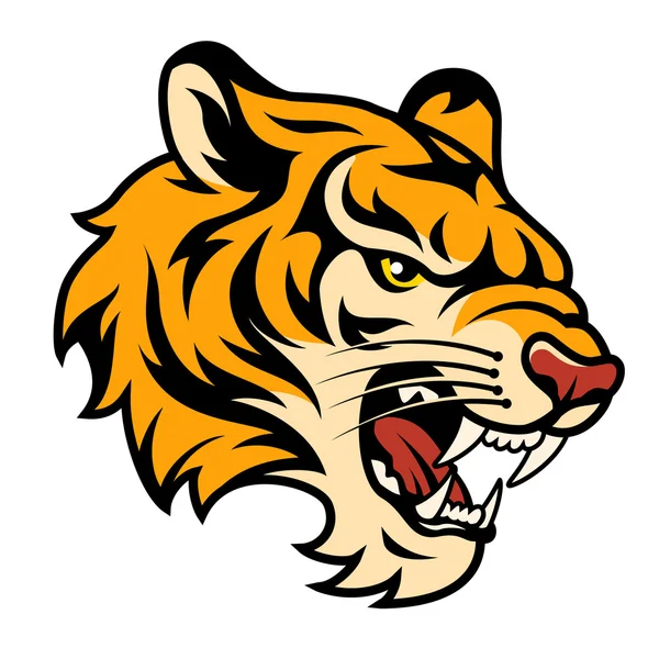 Tigre rugiente — Vector de stock