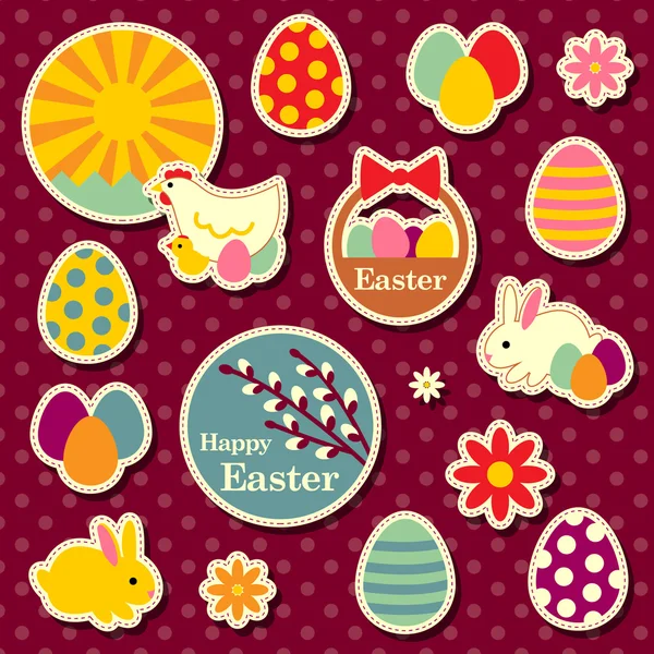 Set de etiquetas de Pascua — Archivo Imágenes Vectoriales
