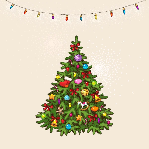 古树圣诞树 — 图库矢量图片