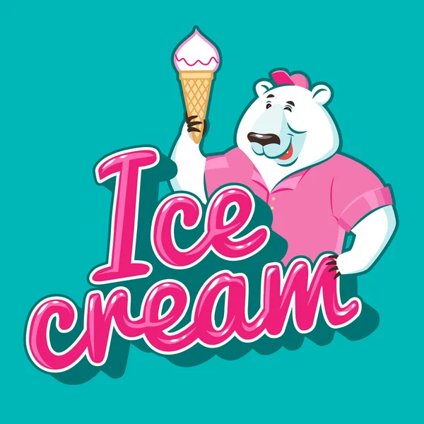 北极熊卖冰激淋. — 图库矢量图片