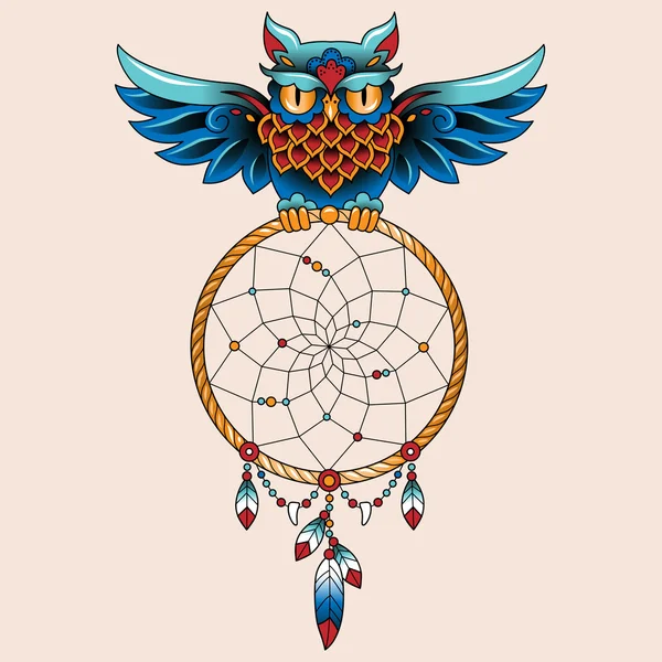 Tattoo owl — Stock Vector