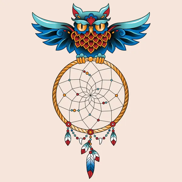 Tattoo uil — Stockvector