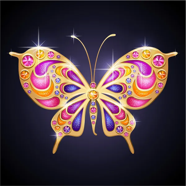 Pink butterfly — Stock Vector