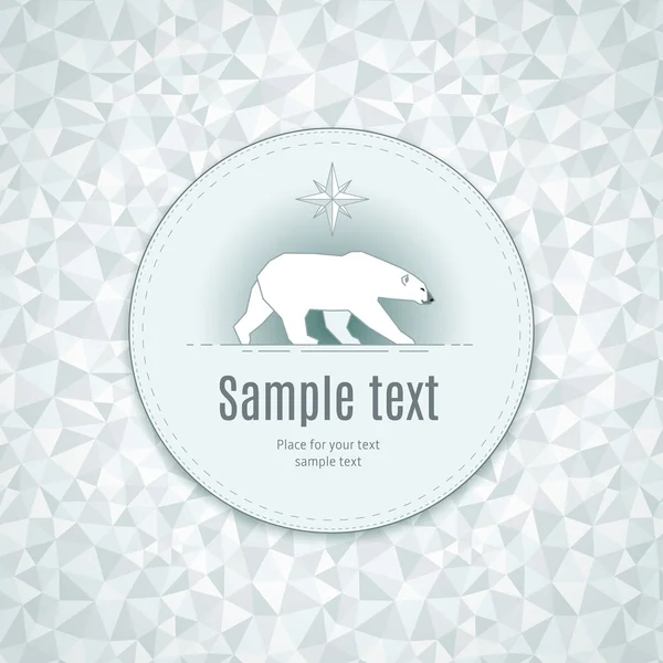 Polar bear in round frame — Stock Vector