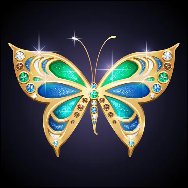 Mariposa dorada — Vector de stock