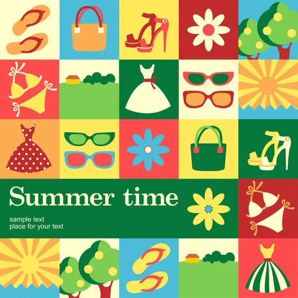 Carte horaire d'été — Image vectorielle