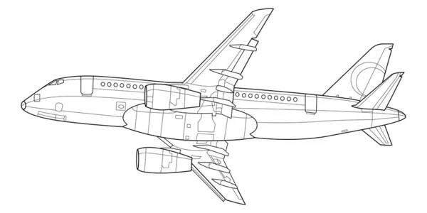 Adult Military Aircraft Coloring Page Book Drawing Airplane War Plane — Stock Vector
