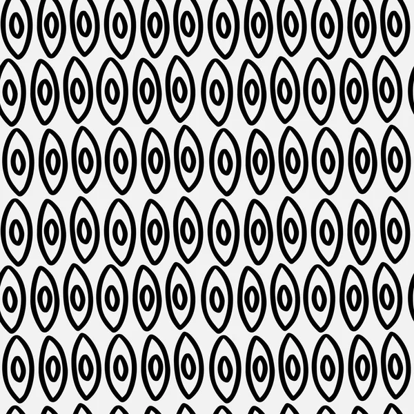 Abstract met de hand getekend naadloos patroon, zwart-wit ovale textuur. — Stockvector