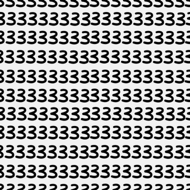 Soyut el çizimi, 3 şekilli elementlerle kusursuz desen. Siyah ve beyaz doku.