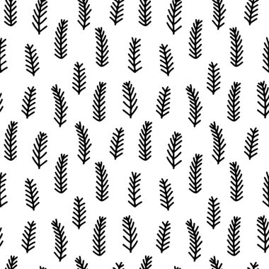 Soyut el, pürüzsüz desenli ladin elementleriyle çizilmiş. Siyah ve beyaz doku.