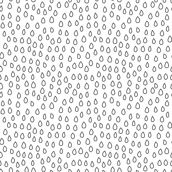 Su damlası el çizimi pürüzsüz desen, siyah beyaz desen.