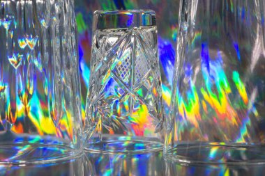 Kristal Cam Geometrik desen. Gelecekçi Soyut arkaplan.