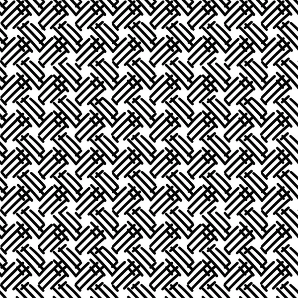 Zwart en wit met de hand getekende cross line zentangle naadloos patroon. Doodle stijl vector. — Stockvector
