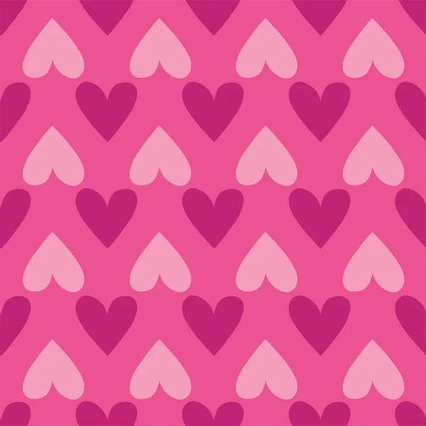 Hart eenvoudige geometrische naadloze patroon op roze achtergrond. — Stockvector