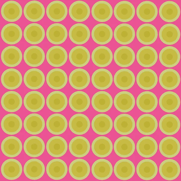 Grüne Kreise Auf Rosa Hintergrund Nahtloses Muster Für Stoff Packpapier — Stockvektor