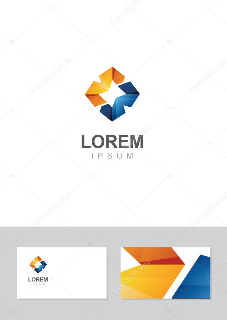 Icon design element with business card template.