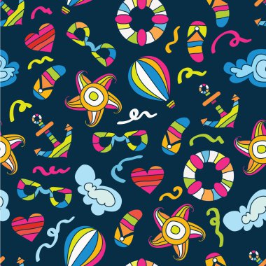 Yaz deniz tatil arka plan. vektör seamless modeli