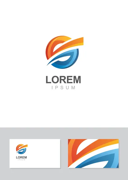 soyut logo tasarım öğesi ile kartvizit şablonu