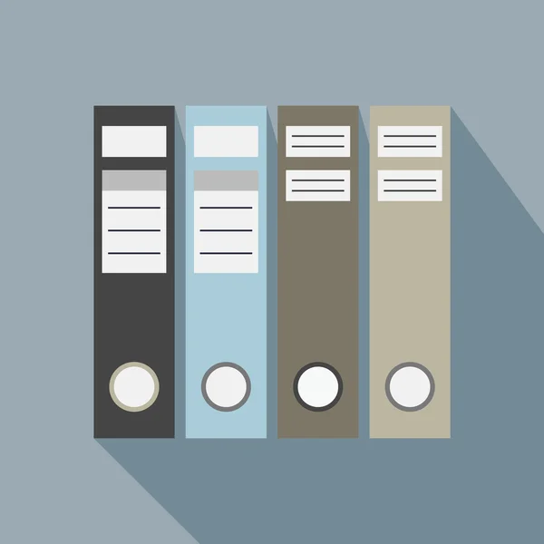 Cartelle di file di Office icona con ombra lunga — Vettoriale Stock