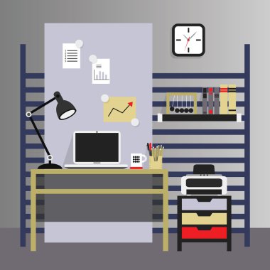 düz, modern ve şık iç çalışma yeri