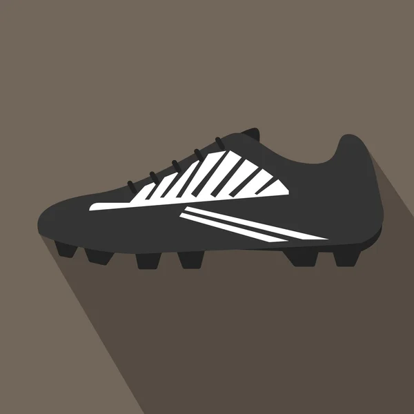 Soccer shoe icon with long shadow- Flat modern design — Stock Vector