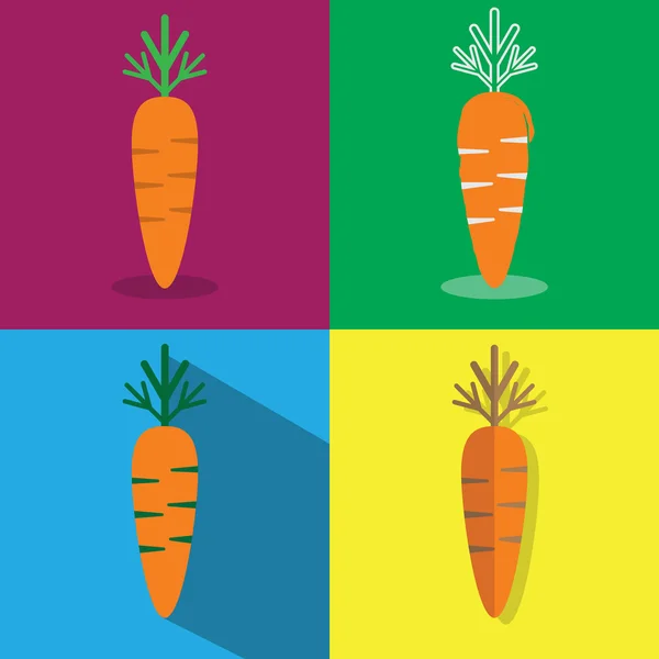 Conjunto de iconos de zanahorias — Vector de stock