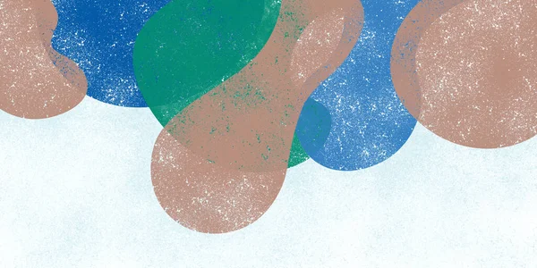 Streszczenie grunge tło akwarela z organicznych kształtach niebieski, zielony i beżowy. Ilustracja w kolorze naturalnym — Zdjęcie stockowe