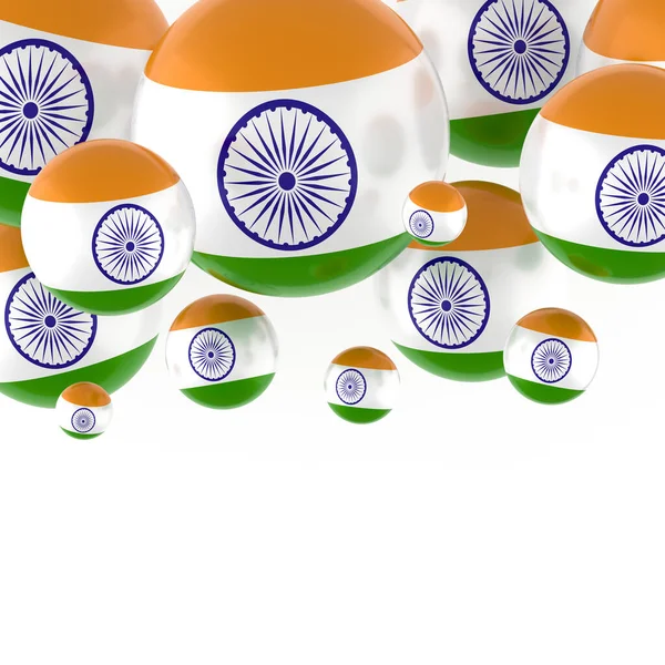 Festlig Illustration Med Ballonger Med Indiens Flagga Render — Stockfoto
