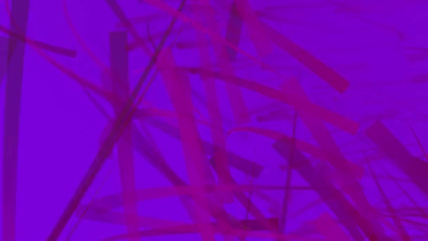 Animation abstraite du mouvement en douceur des fibres dans l'éclairage au néon — Video