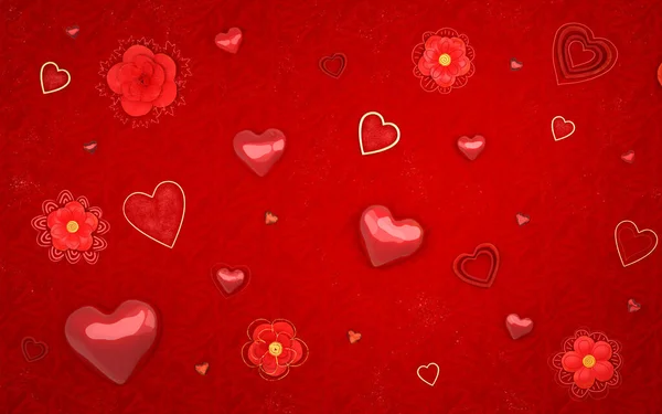 A festive banner for Valentine s Day with red hearts . 3D Rendering — Stock Photo, Image