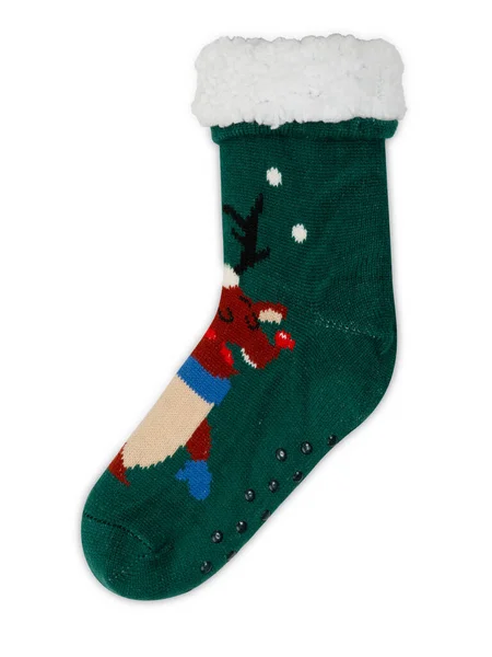 Christmas Sock White Background — Stock Photo, Image