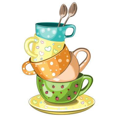 yığılmış çay bardağı