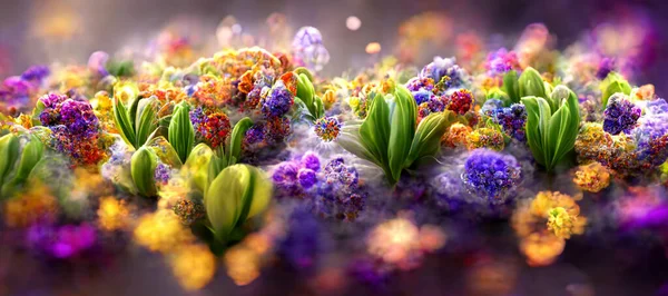 Digital Illustration Flower Background Soft Light Background — 스톡 사진