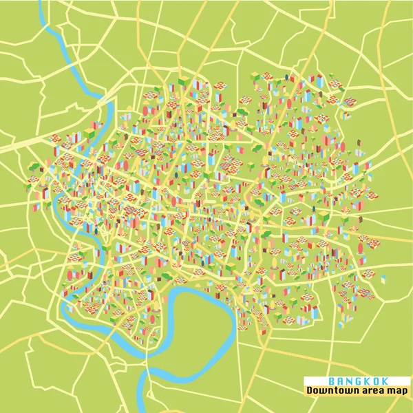 Karte Der Innenstadt Von Bangkok Kartographie Vektordesign — Stockvektor