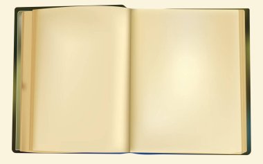 Eski bir kitabın boş sayfalarını aç, vektör resmi