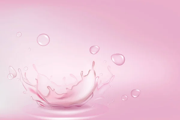 Süßwasserspritzer Auf Rosa Hintergrund Vektor Design — Stockvektor