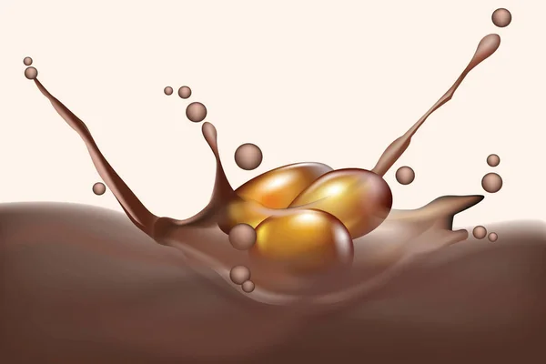 Stewed Eggs Spread Sweet Brown Sauce Vector Image — Vector de stock