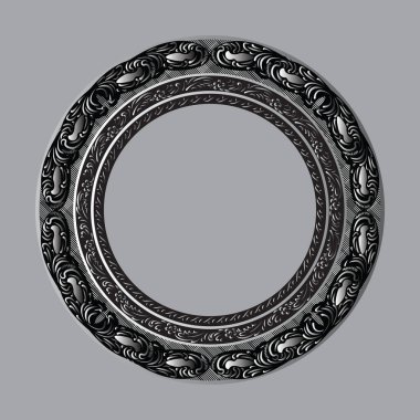 Çember metal çerçeve, klasik vintage daire kenarı