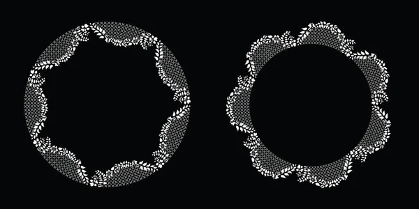 White Lace Circle Template Border Background — Image vectorielle