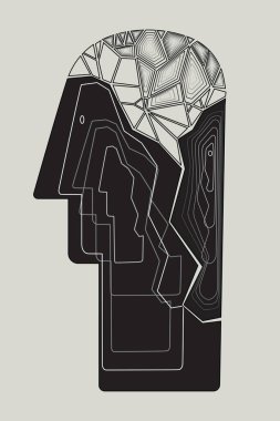 Confusion head ,vector design abstract symbol