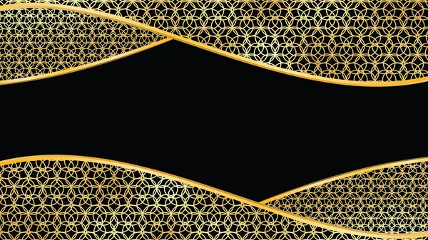 Абстрактный Золотой Круг Линии Шаблона Границы Шаблона Фон — стоковый вектор