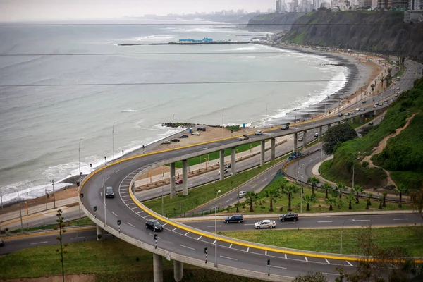 Λίμα Περού 2019 Αεροφωτογραφία Της Κρεμαστής Γέφυρας Bajada Armendariz Που — Φωτογραφία Αρχείου