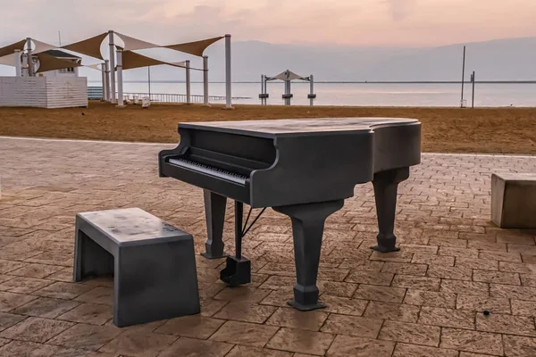 Een Piano Aan Kust Van Ein Bokek Dode Zee Israël — Stockfoto