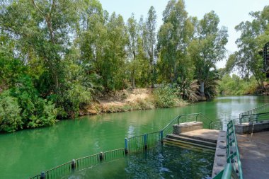 Yardenit, Israel - June 17, 2022: Yardenit Baptismal site on the Jordan River in Israel.