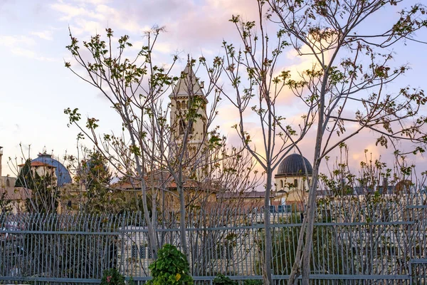 Jerusalén Israel Agosto 2022 Vista Ciudad Vieja Jerusalén Atardecer — Foto de Stock